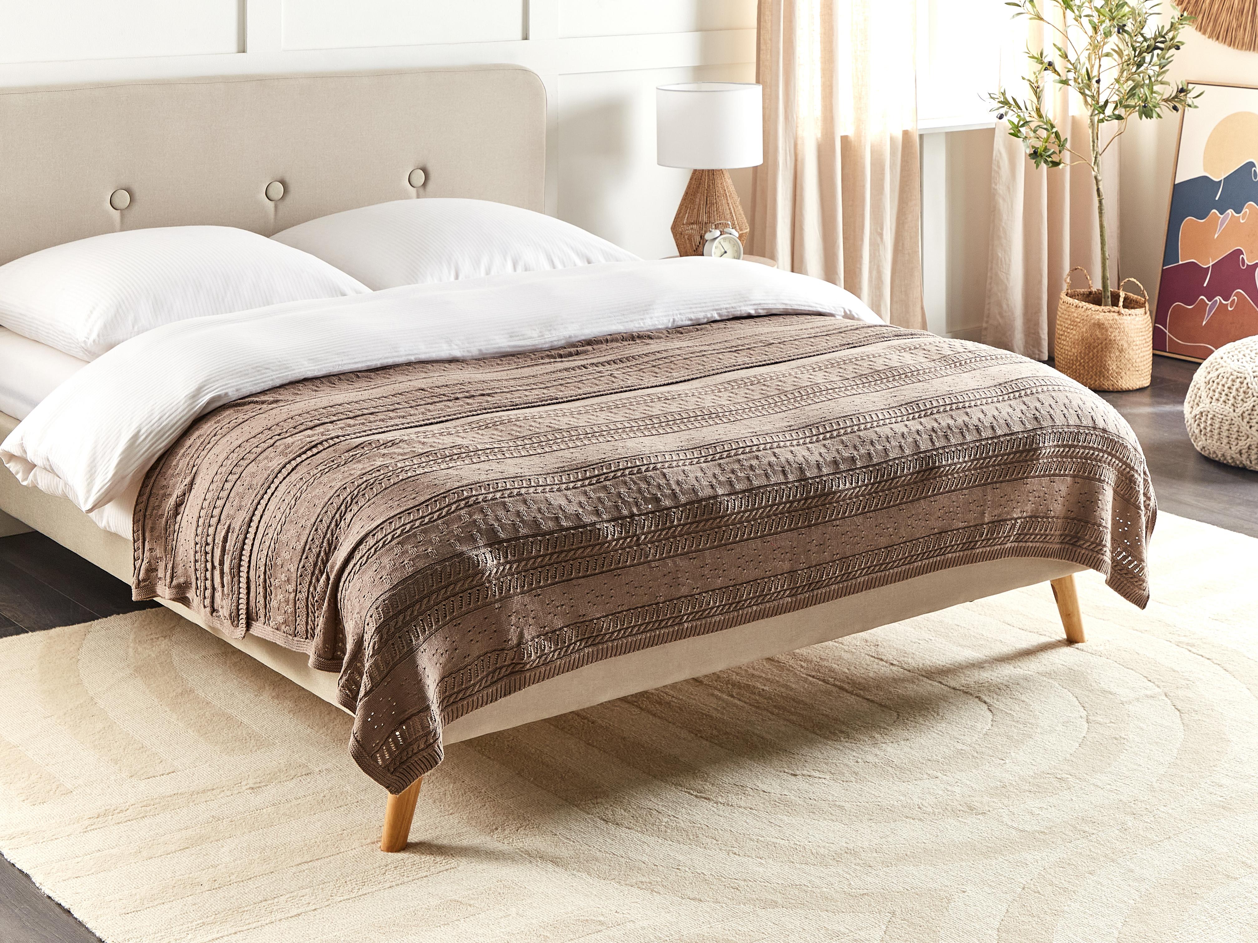 Sprei DAULET Katoen 150 x 200 cm Bruin