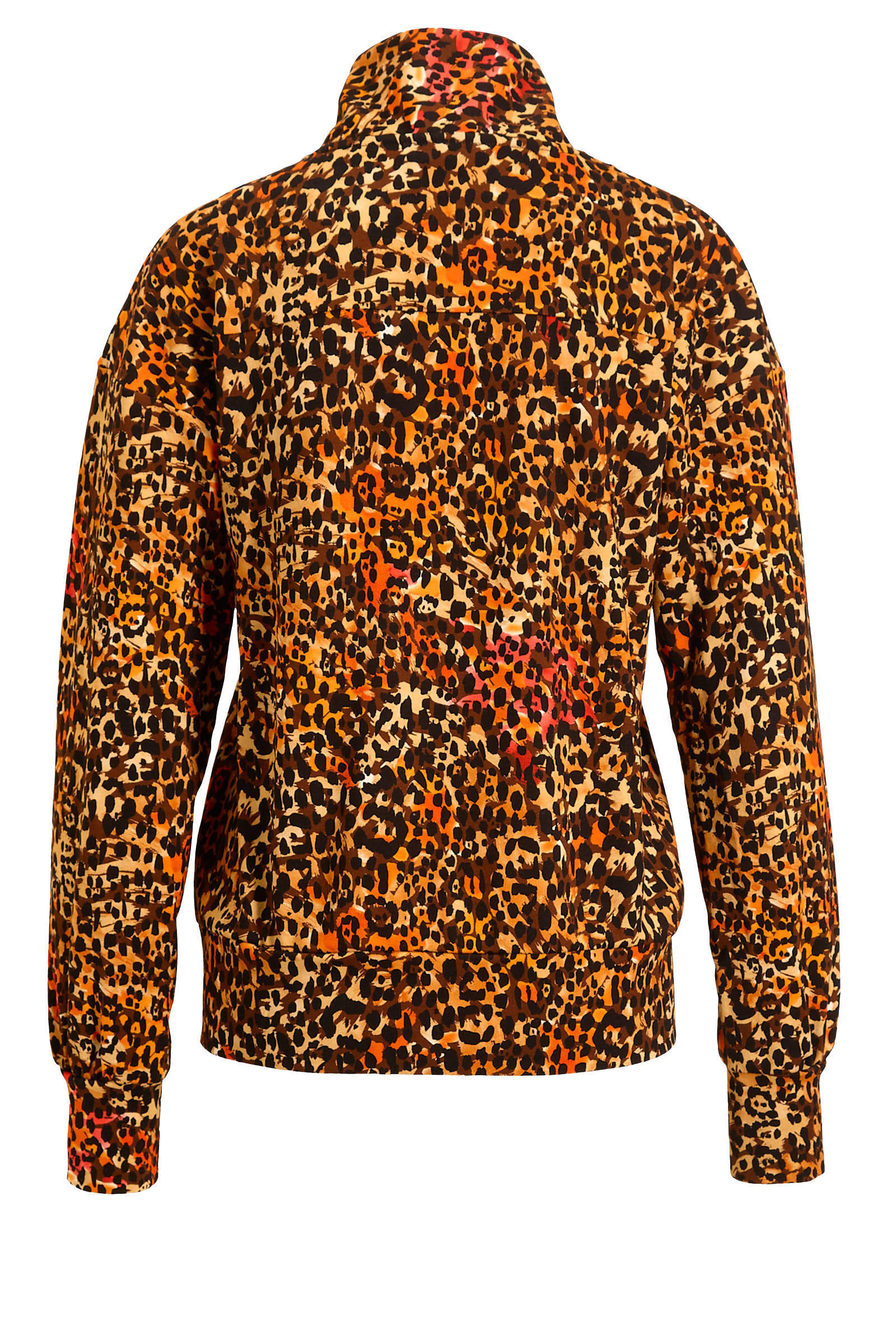 NED blouse Seyma LS Colored Wild Styles Punta Tricot met dierenprint oranje/bruin