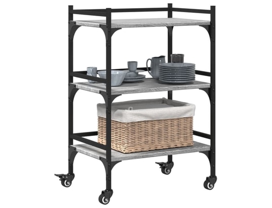 VIDAXL - Chariot de cuisine sonoma gris 50x35x75,5 cm bois d'ingénier...