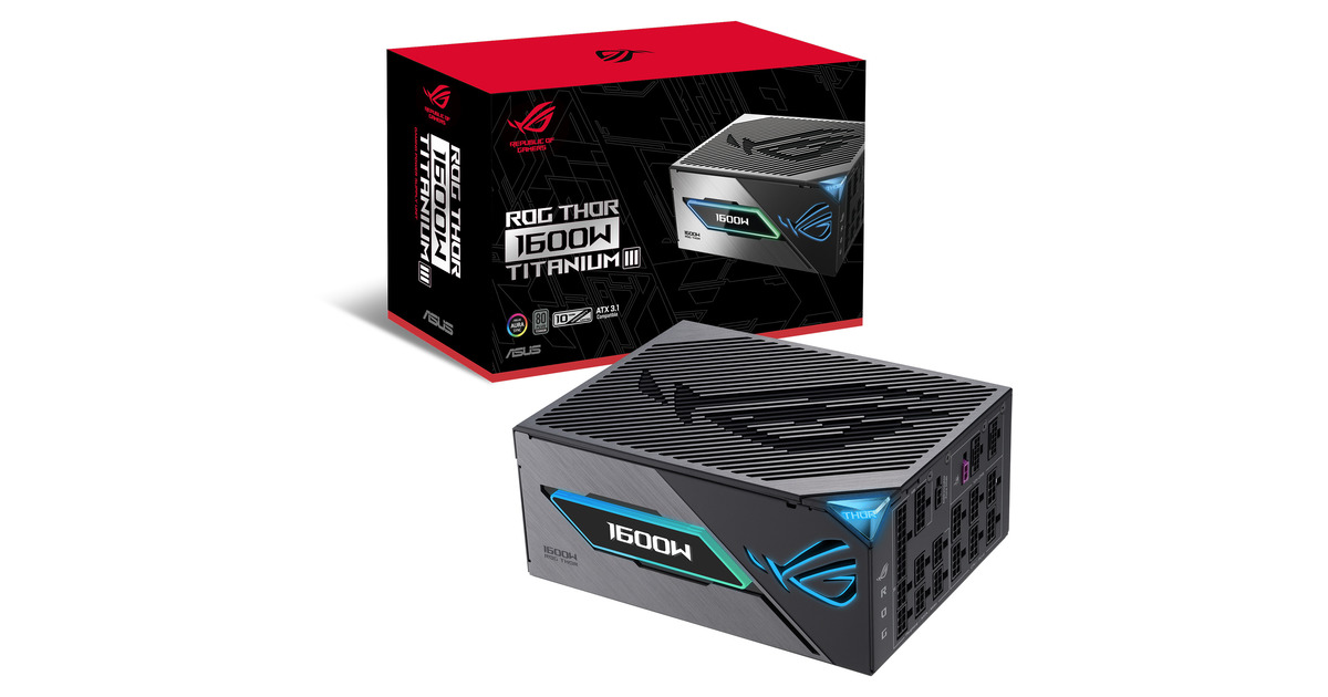 ASUSROG THOR Titanium III modulaire 1600 watt voeding   (Zwart, 2x 12V-2x6, 4x PCIe)