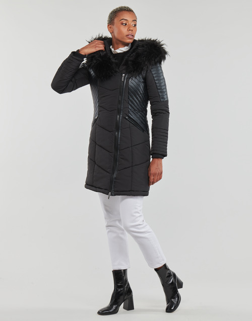 Only - ONLNEWLINETTE FUR HOOD COAT OTW - Noir
