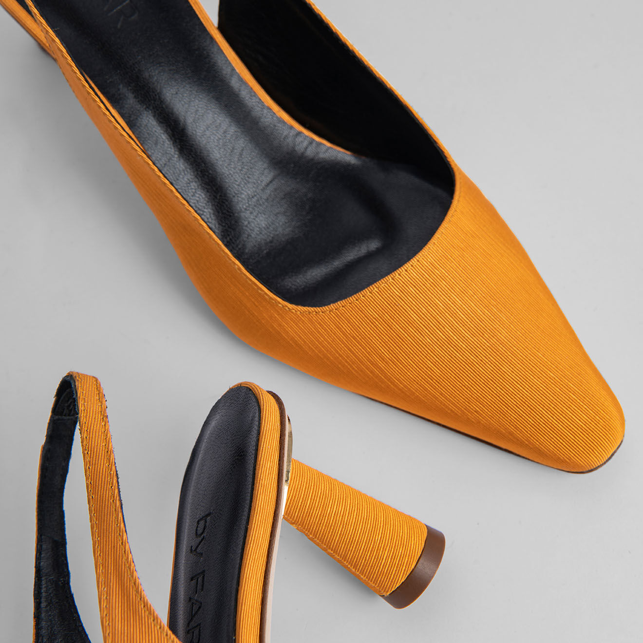 By Far Slingback en Cuir Diana jaunes - Talon 6 cm