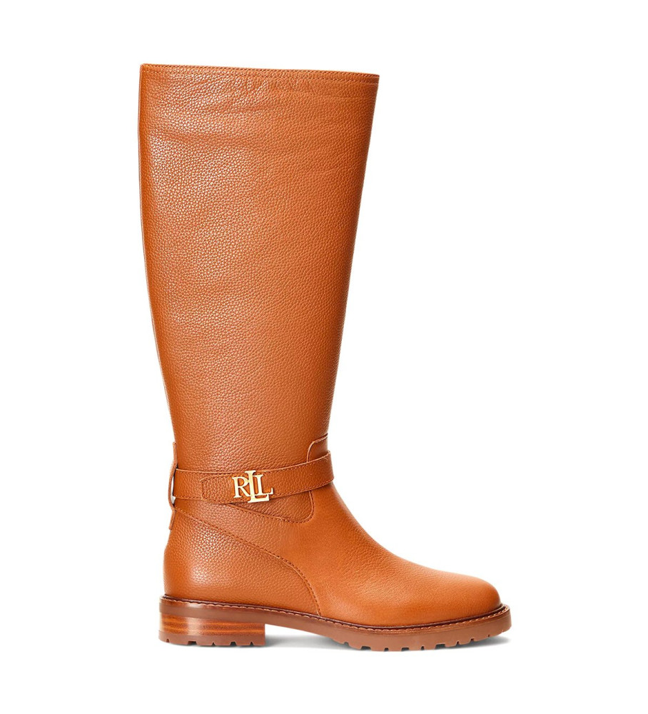 Ralph Lauren Botas de couro marrom Hallee