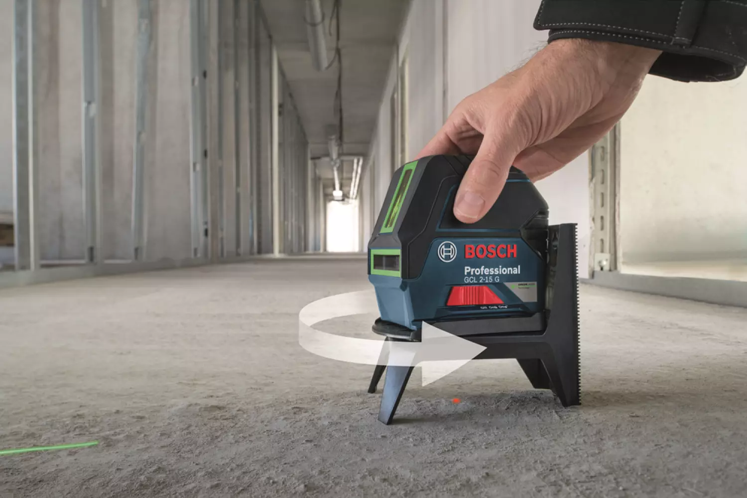 Bosch GCL 2-15 G Kruislijnlaser met loodlijnfunctie   wandhouder in koffer - 15m - groen