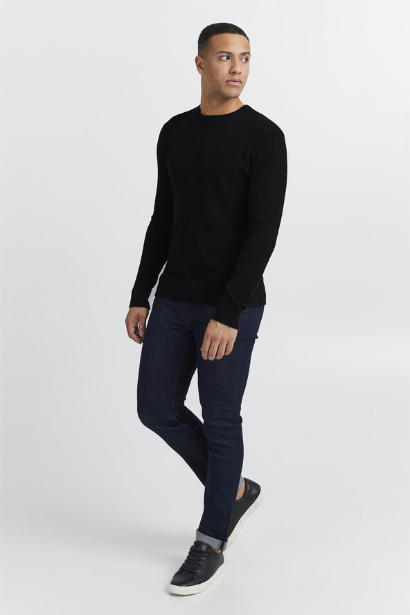 Casual Friday CFKARLO structured crew neck knit Anthracite black