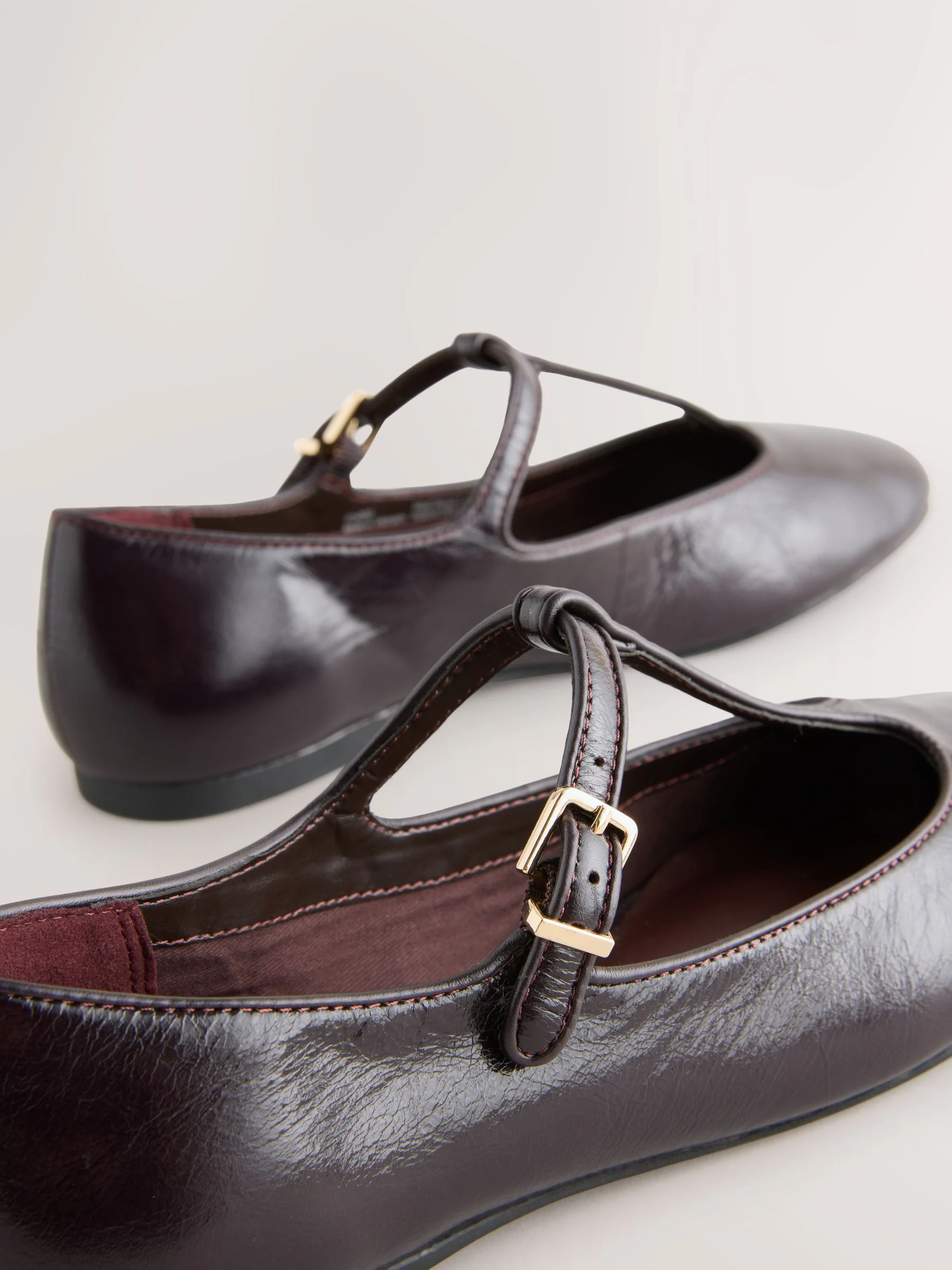 Bordeauxrood - Forever Comfort® leren T-Bar Mary Jane-schoenen