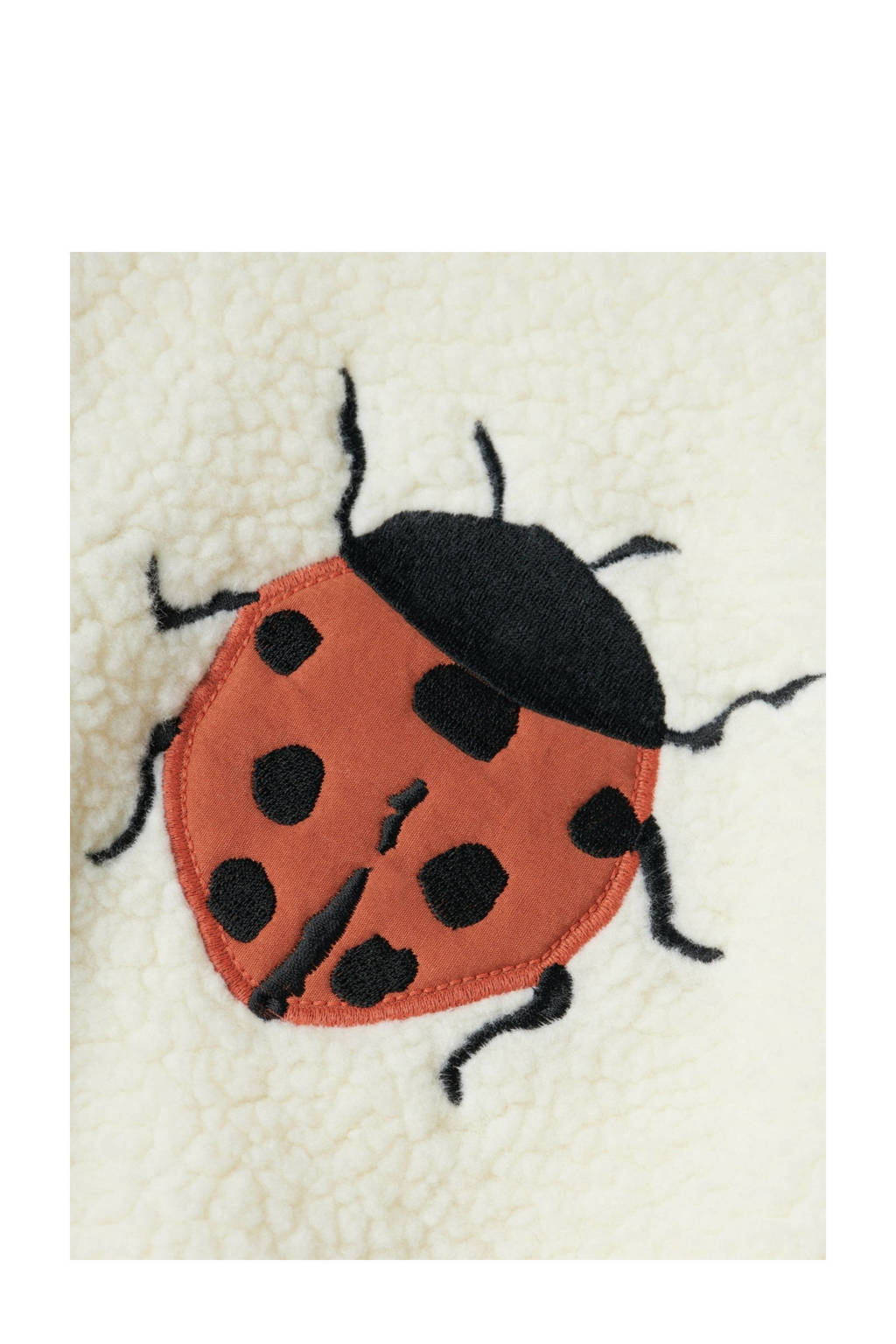 LIL' ATELIER teddy jas offwhite/ladybug