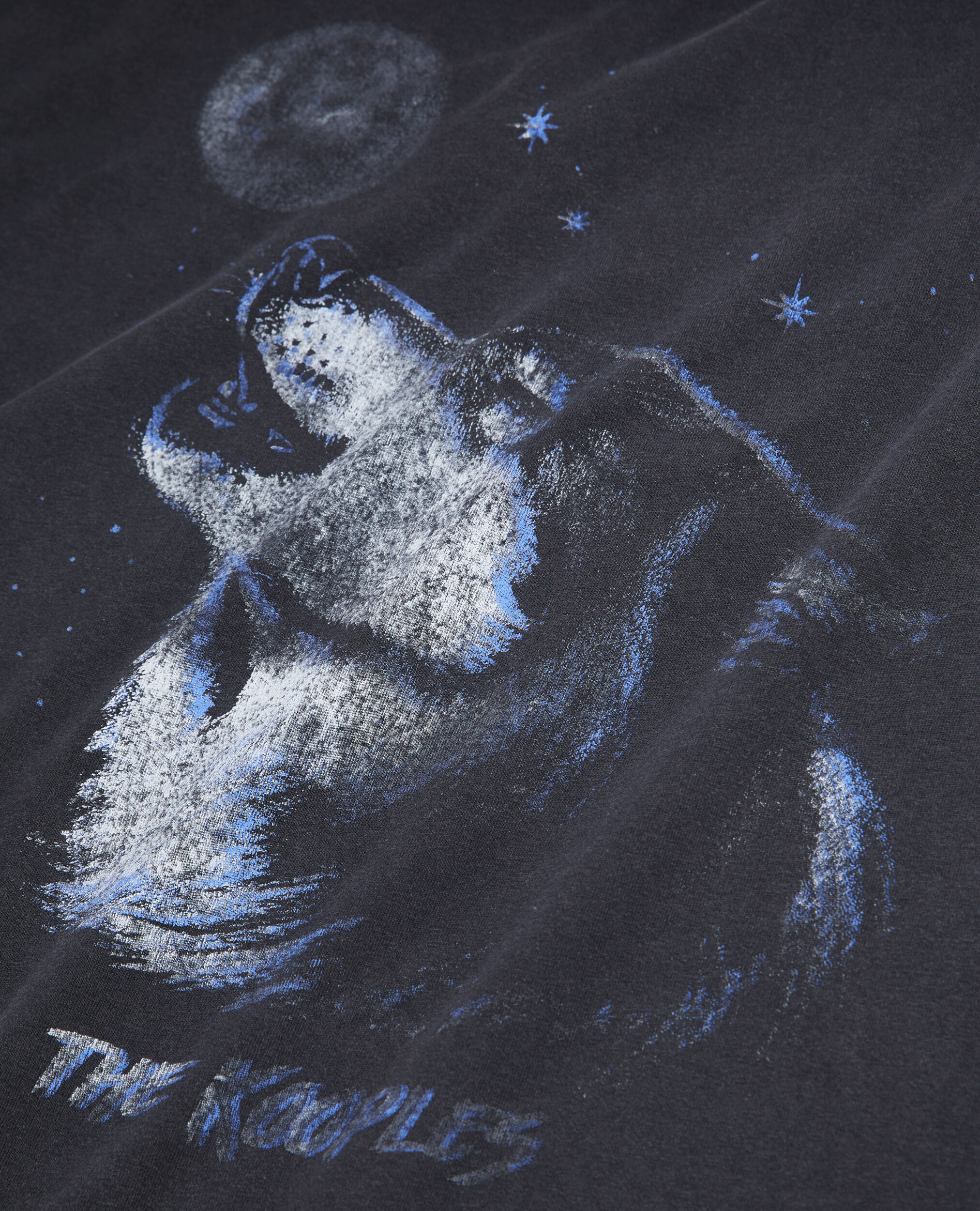T-shirt noir avec sérigraphie Wolf