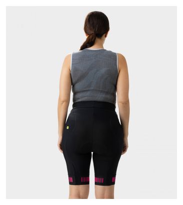 Cuissard Femme Sans Bretelle Alé Strada Noir/Rose Fluo