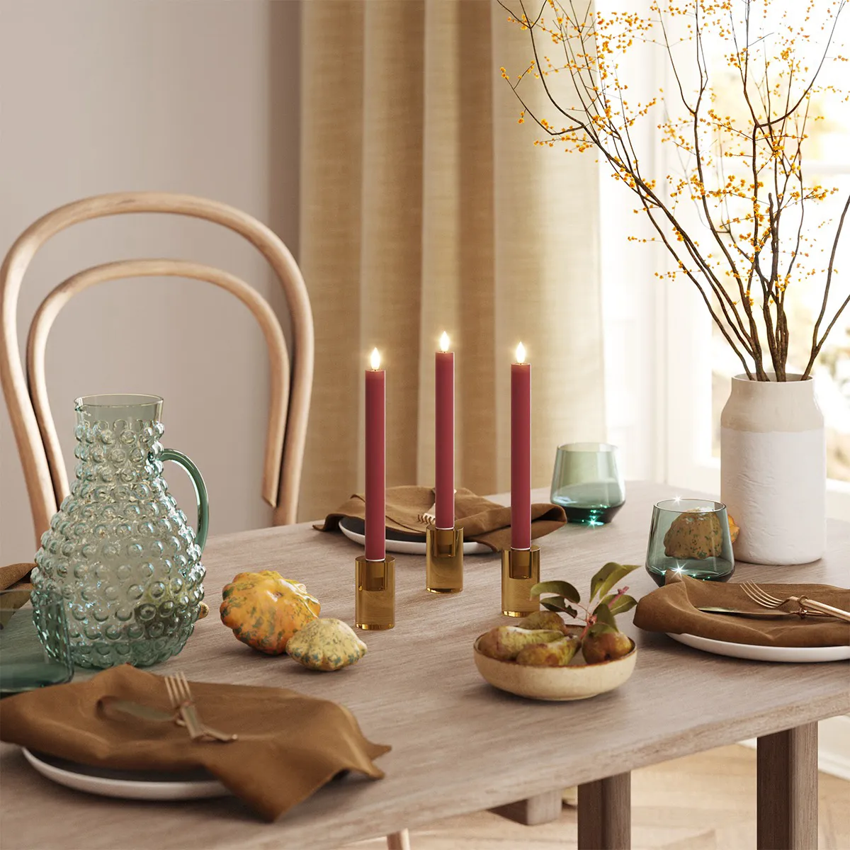 Deluxe Homeart Real Flame LED Kronelys
