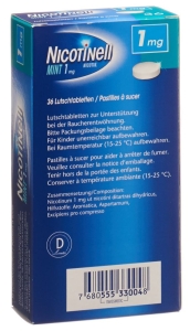NICOTINELL Lutschtabletten 1mg mint, 36 Stück