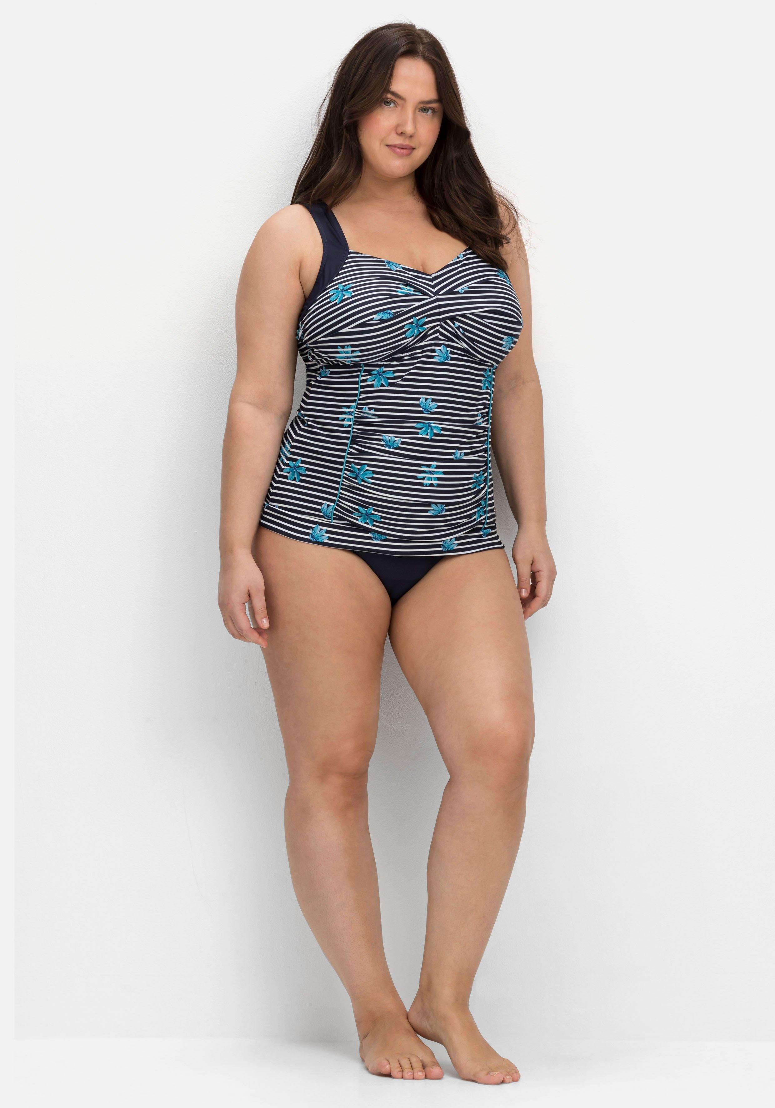 Gestreiftes Tankini-Top mit Shaping-Einsatz