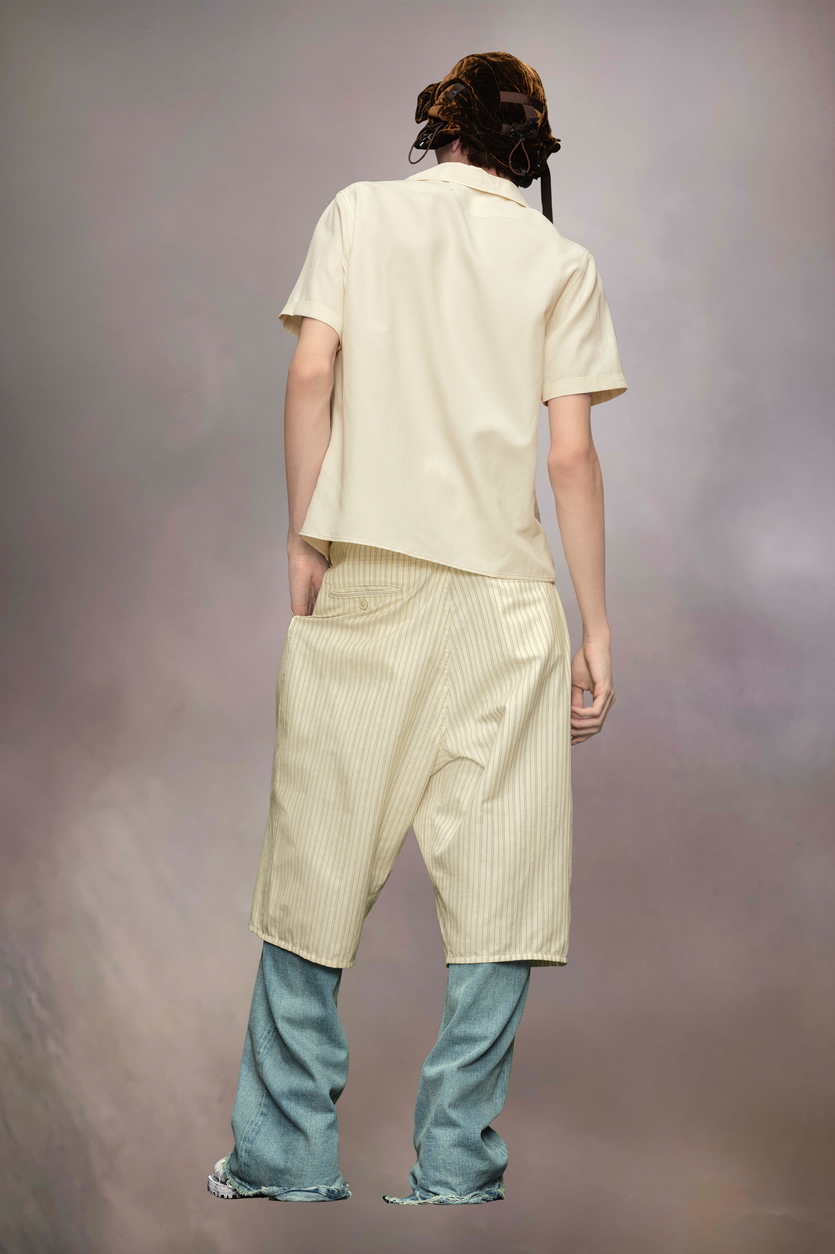 Chemise à manches courtes Rose beige