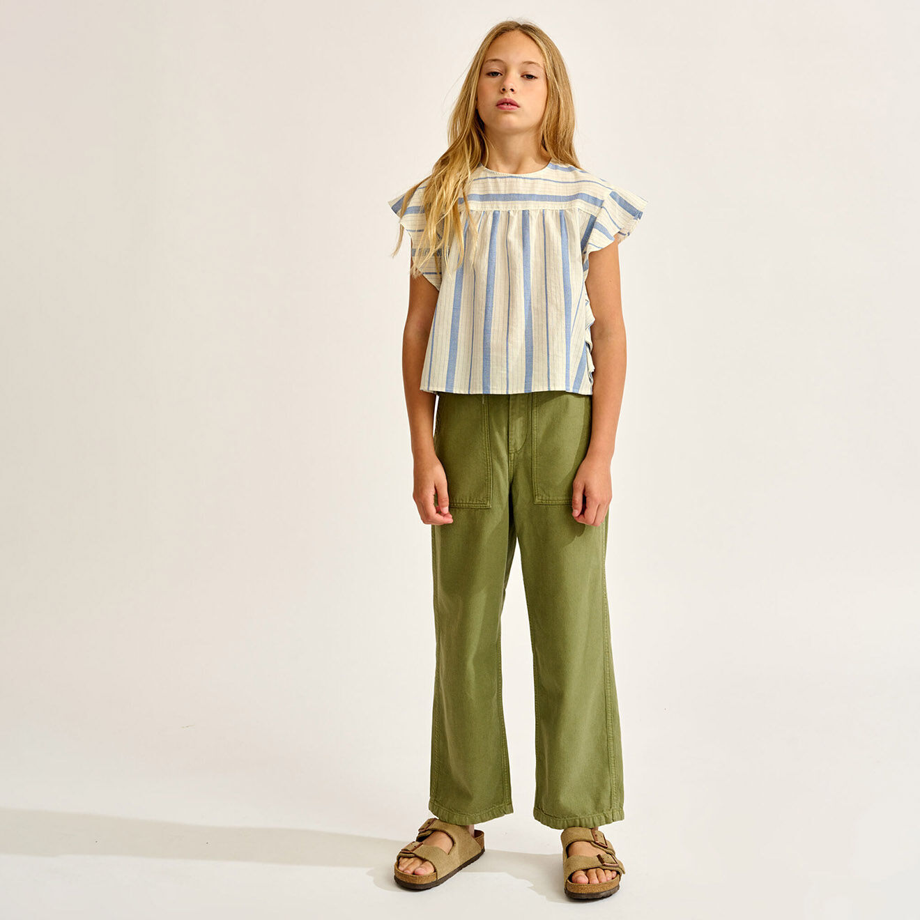 Bellerose Blouse Peppers rayée blanc/bleu