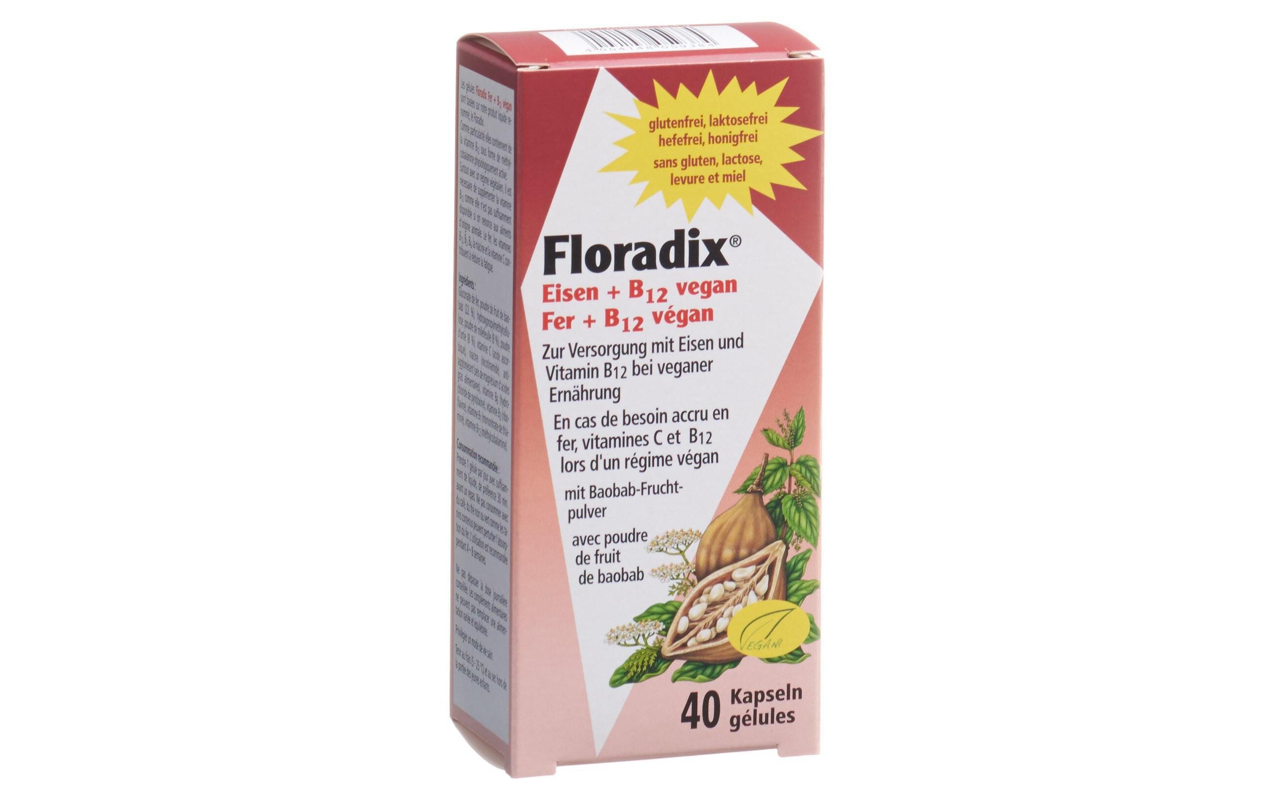 Eisen + Vitamin B12 vegan 40 KapselnVeganes Eisenpräparat