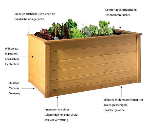 Weka Holz-Hochbeet, ca. B139/H70/T78 cm