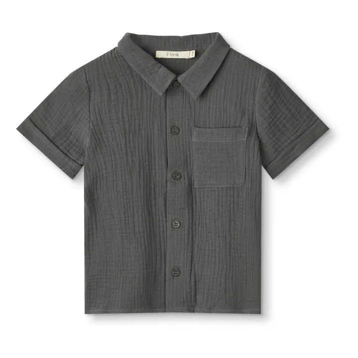 Fliink Chemise Paco Gaze de Coton | Gris anthracite