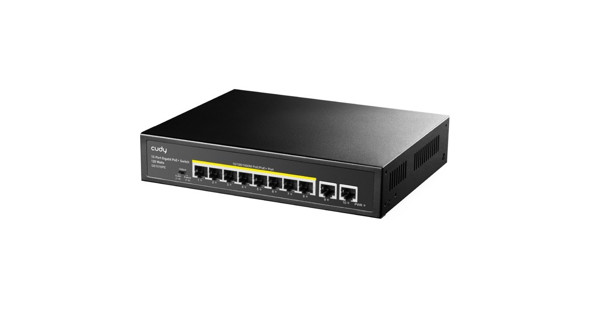 Cudy8-GbE PoE+ Switch with 2 Uplink GbE  (Zwart)