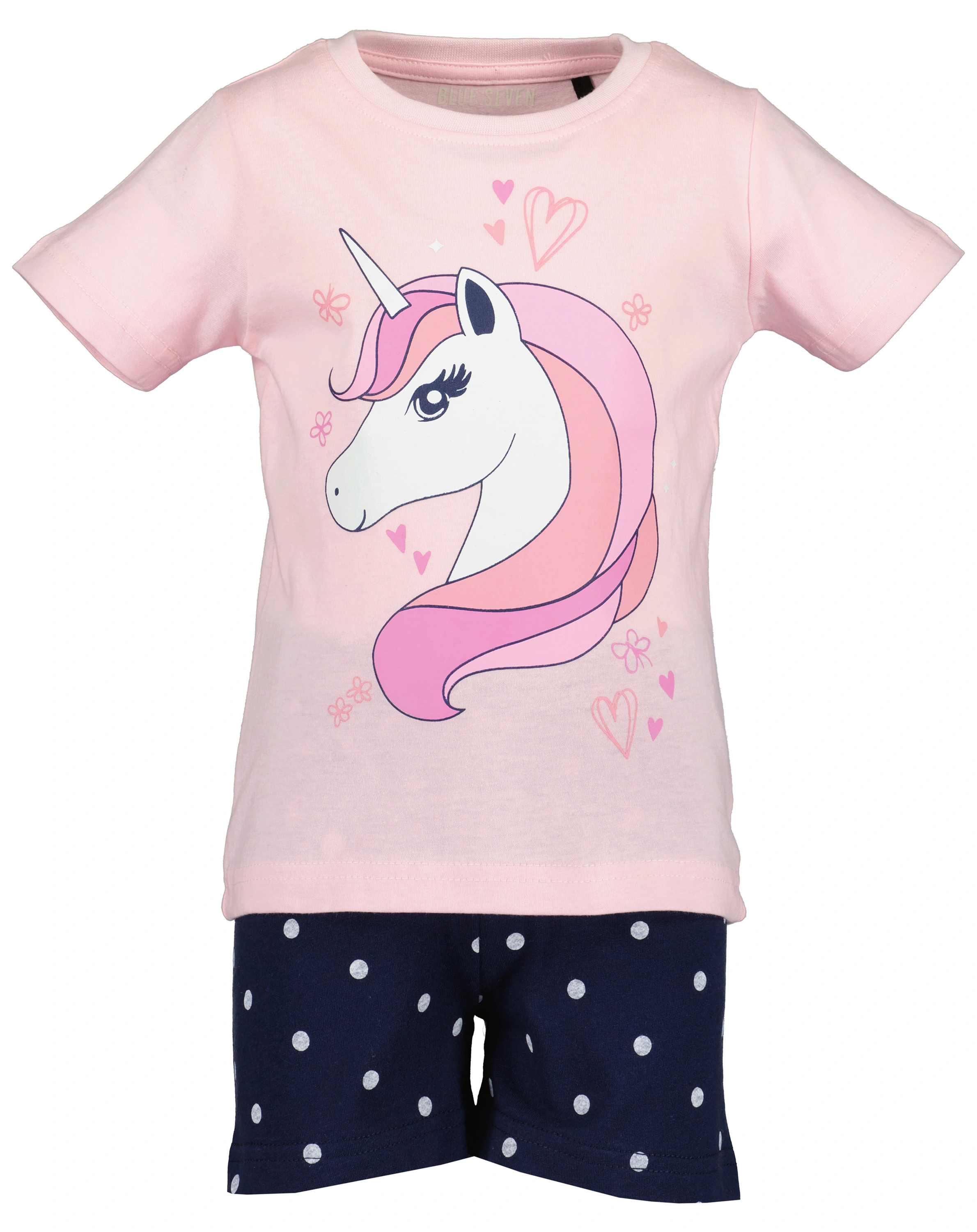 Schlafanzug kurz UNICORN in rosa/blau