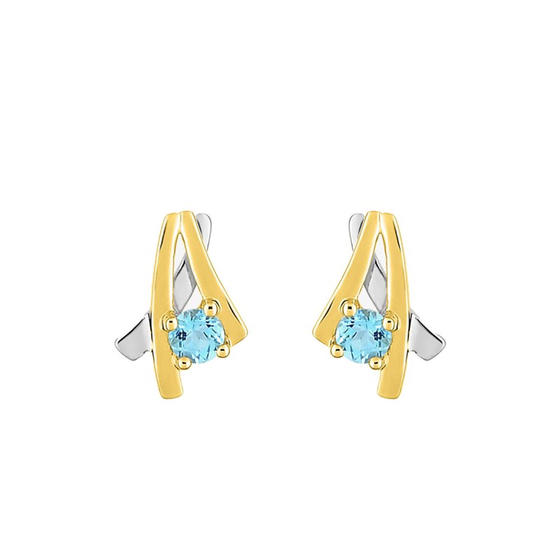 Boucles d'oreilles femme - topaze - Or 18 Carats