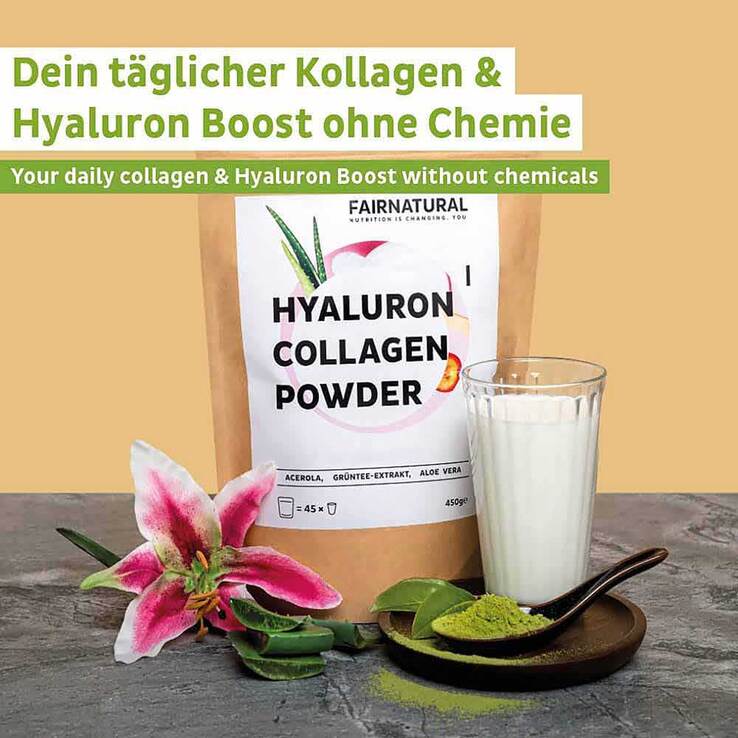 Fairnatural Kollagen Hyaluron + Vitamin C Pulver, 450 g