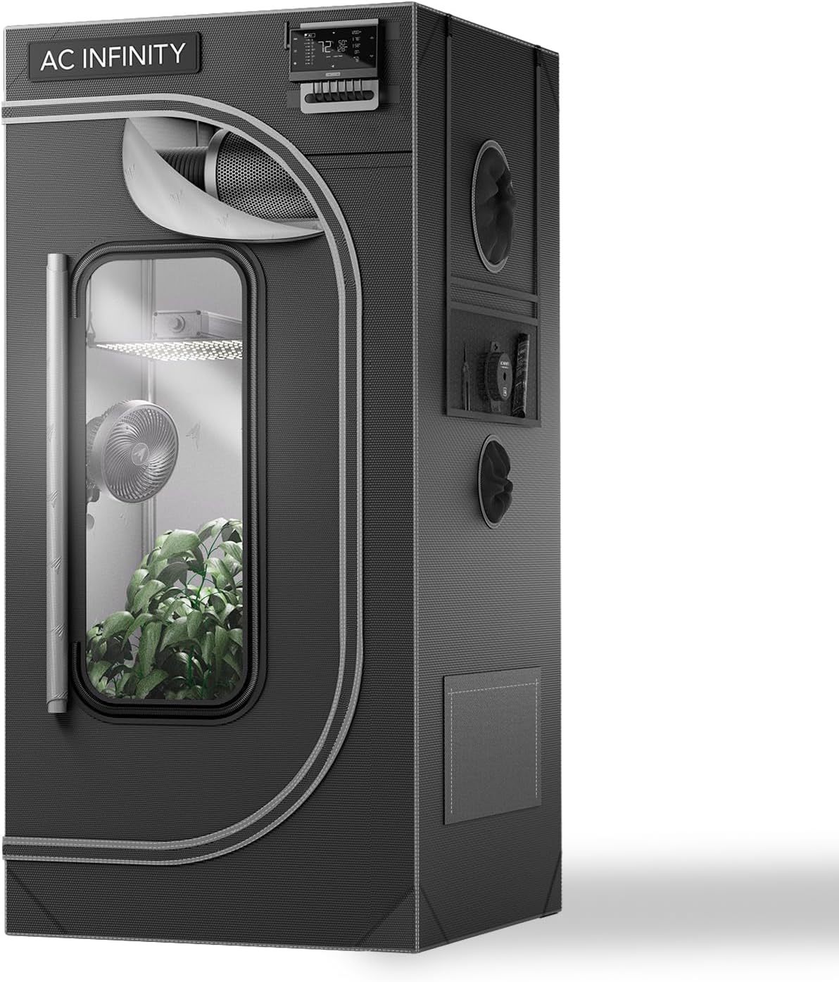 AC Infinity CLOUDLAB 632, Advance Grow Zelt 90 × 60 × 180 cm, 25 mm Stahlstangen, 2000D Mylar, laborgetestet höchste Reflexion, größtes Sichtfenster, Montageplatte für Controller, Indoor Growing