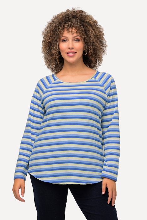 Shirt, Ringel, A-Linie, Rundhals, Langarm