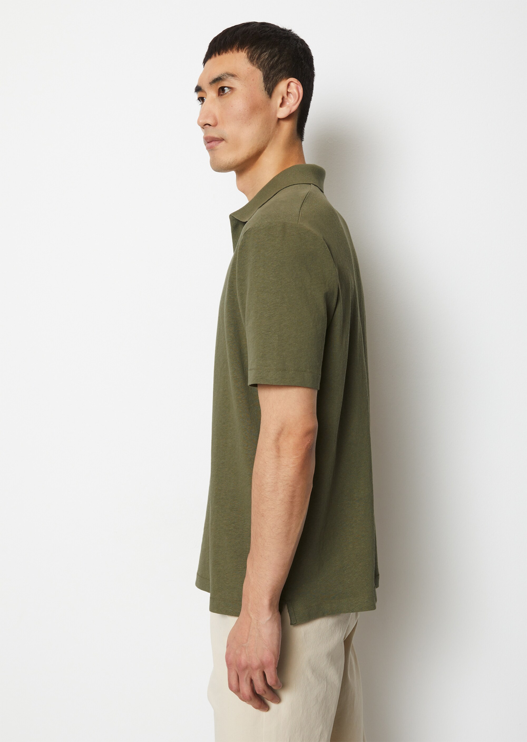 Poloshirt Jersey regular aus Bio-Baumwolle und Leinen