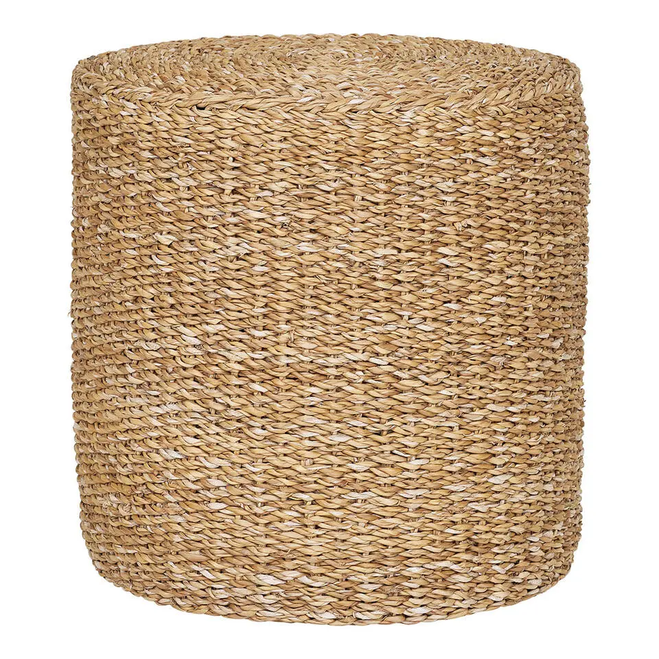 Hioshop Rivera poef Ø40cm natuur