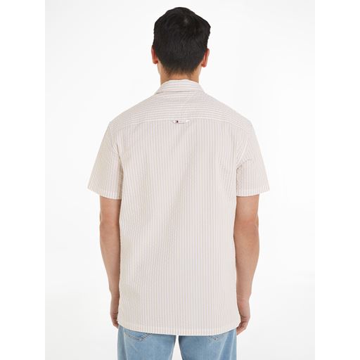 Tommy Jeans Seersucker Skjorte, White/Newsprint, XL