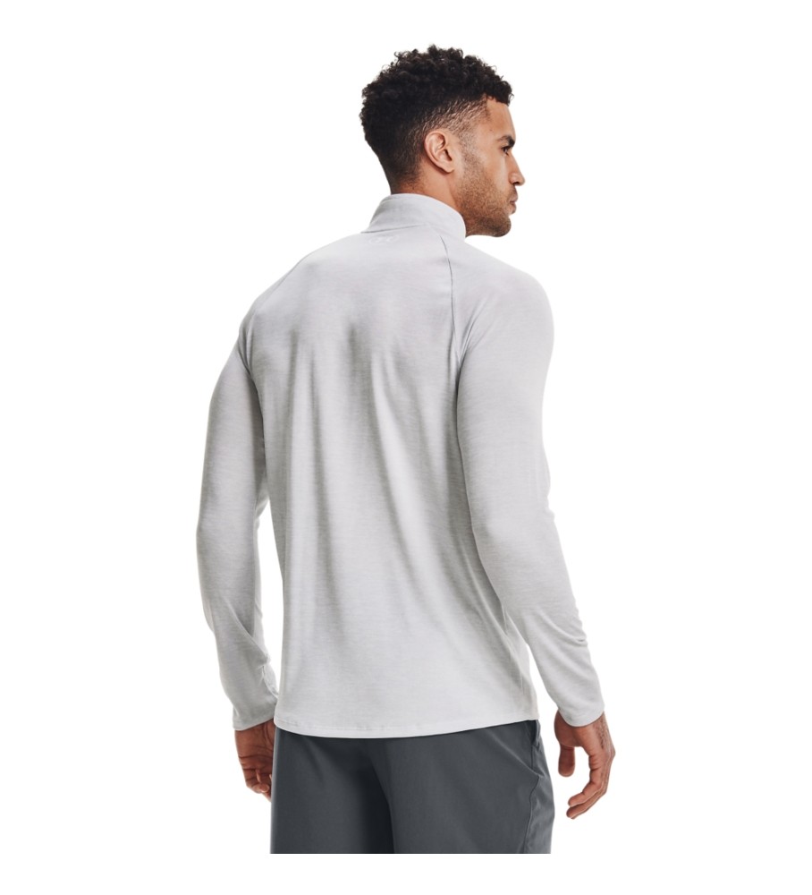 Camiseta de manga comprida Under Armour UA Tech Zip, cinza claro