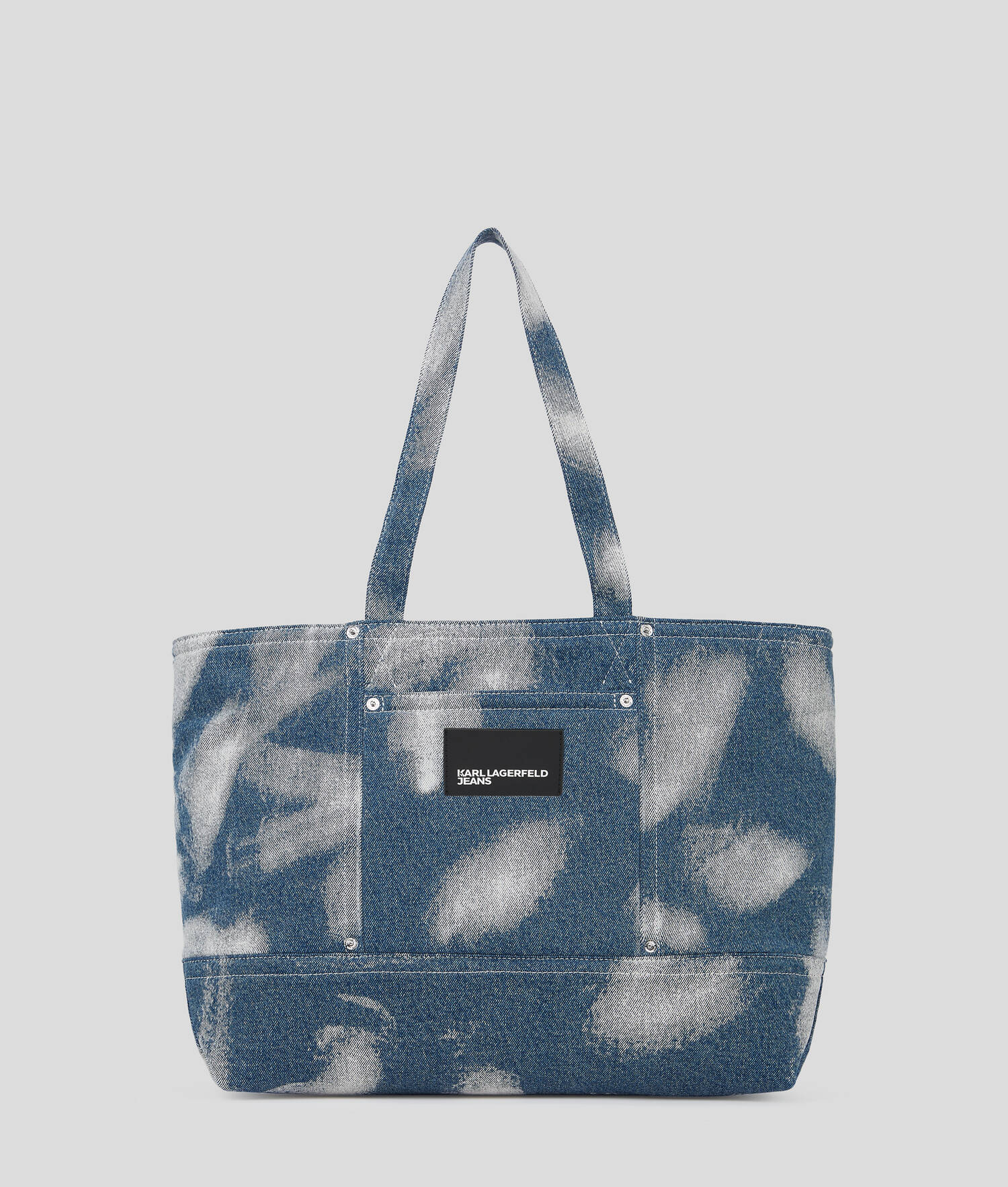 CABAS EN DENIM DÉLAVÉ - Denim blanchi