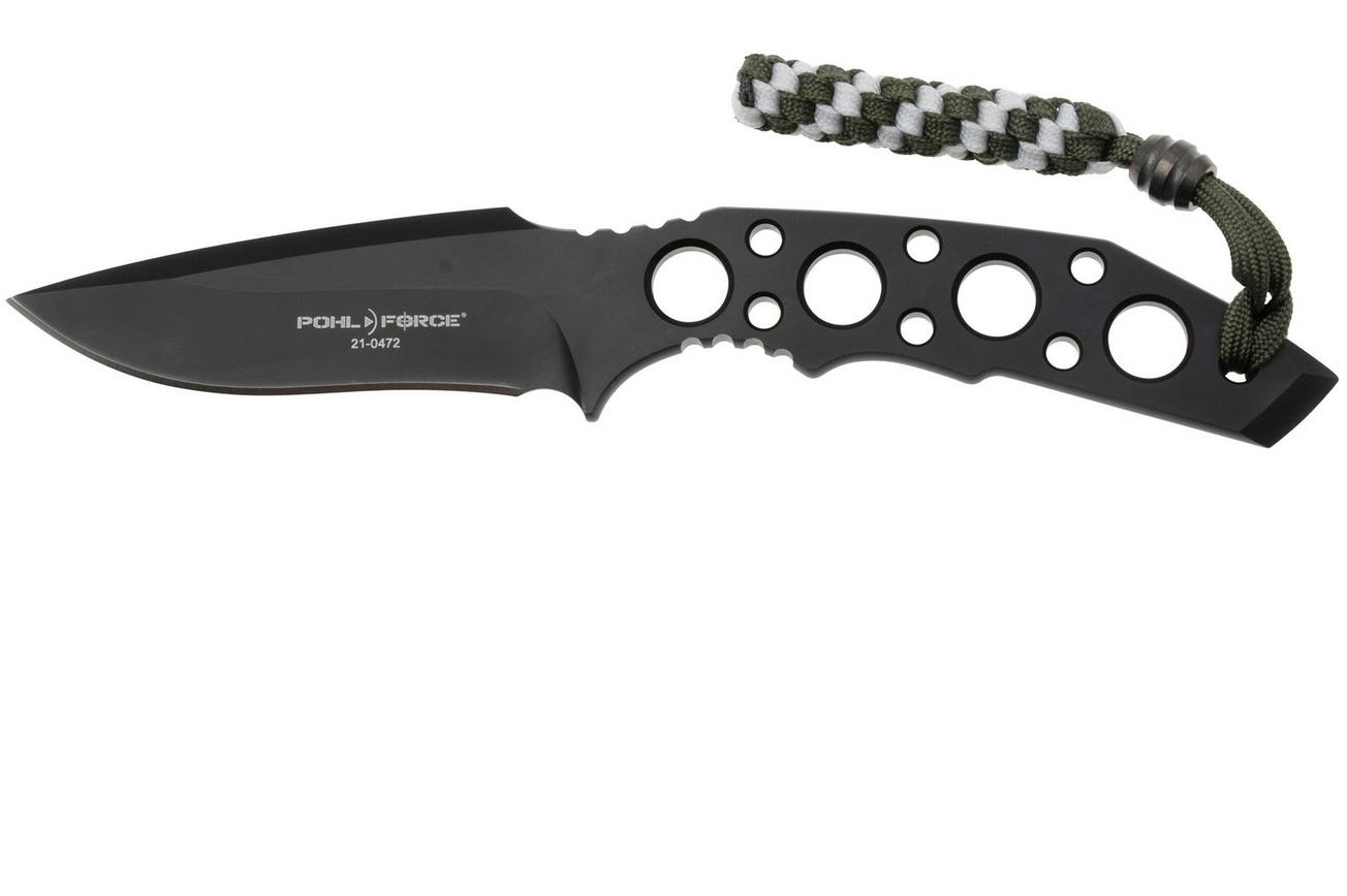 Pohl Force Charlie Three Gen 2, 6112, Black TiN D2, vaststaand mes