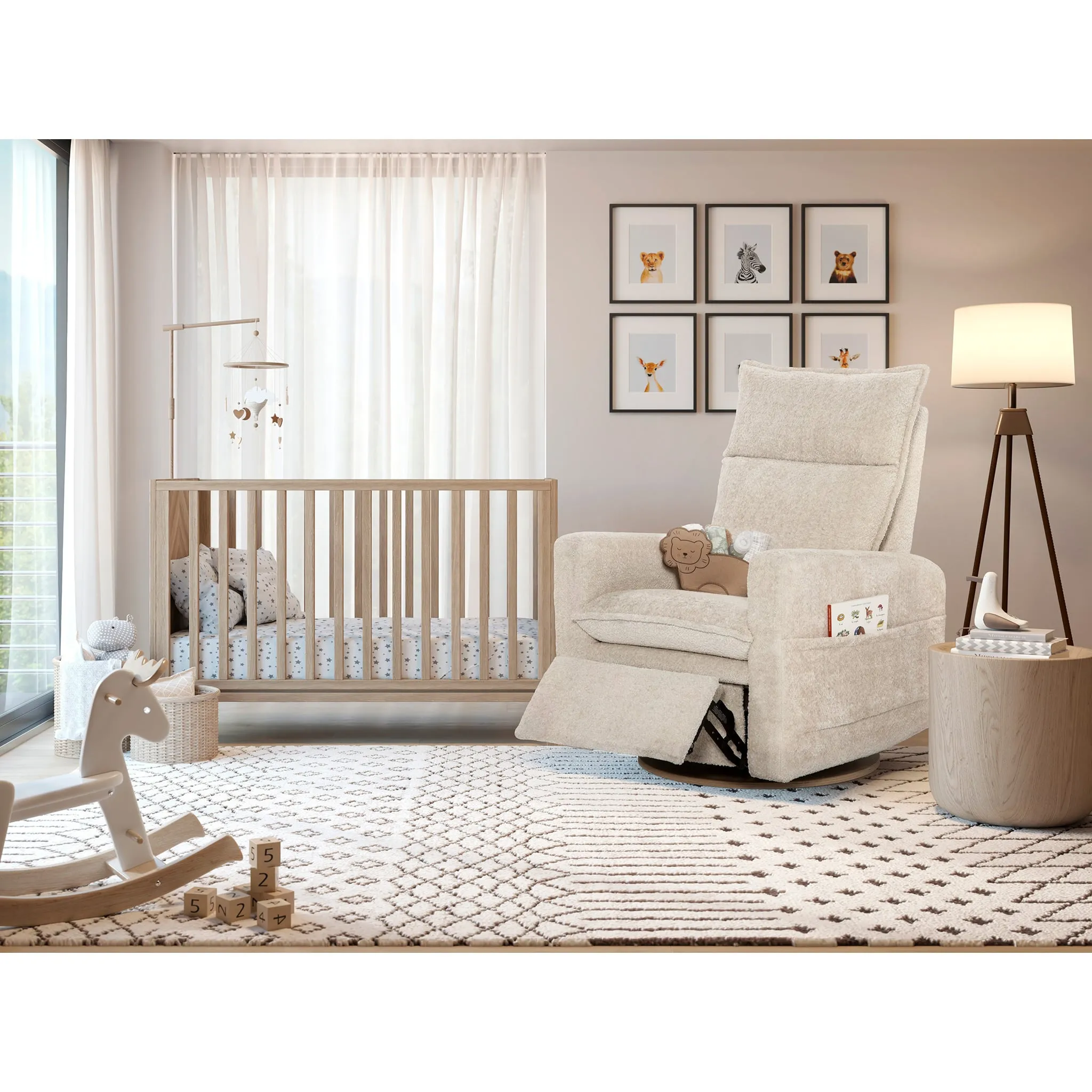 Jaymar BB Fauteuil Berçant et Pivotant Arya - Puppy Sand avec Mécanisme Électrique