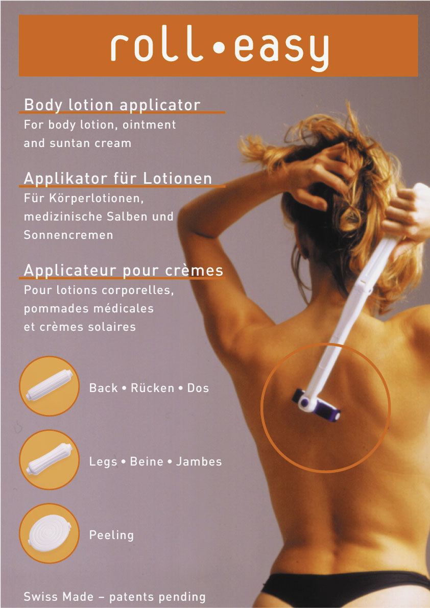 ROLL EASY Applikator für Lotionen mit 4 Aufsätze 1 Stk