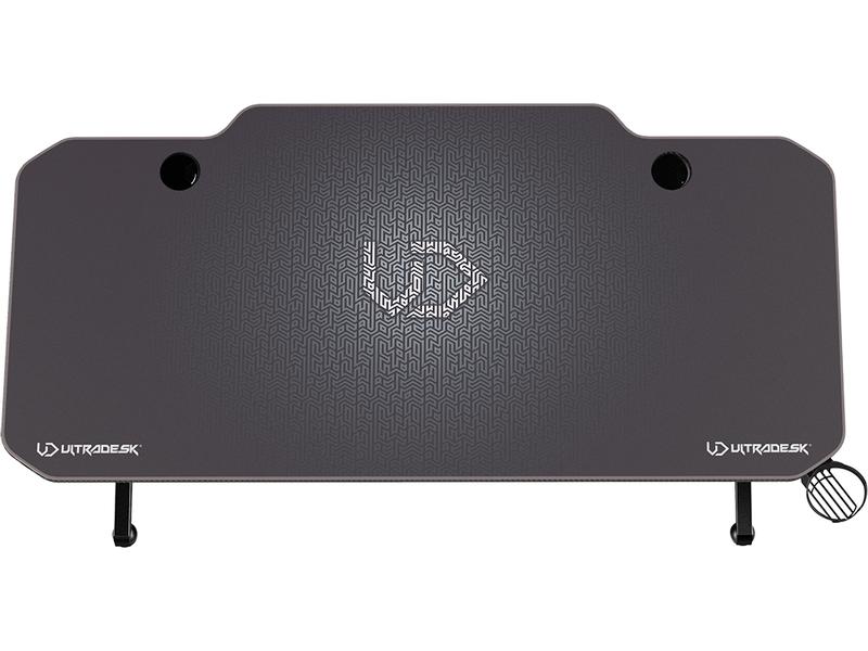 Ultradesk Gaming Tisch Frag Graphit Stabiler Gaming-Tisch für bis zu zwei Monitore