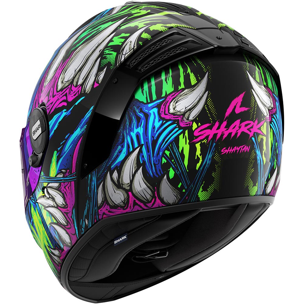 Shark - Casque Spartan RS Shaytan Noir / Vert / Violet / Brillant