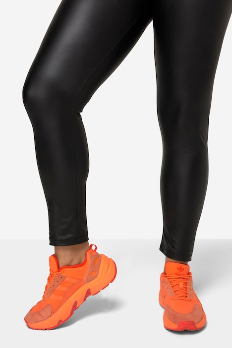 Lederoptik-Leggings, Tight Fit, softes Lederimitat, Elastikbund