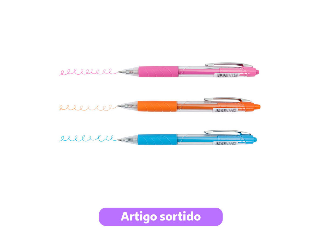 CANETA DE GEL RETRÁTIL AUCHAN CORES SORTIDAS