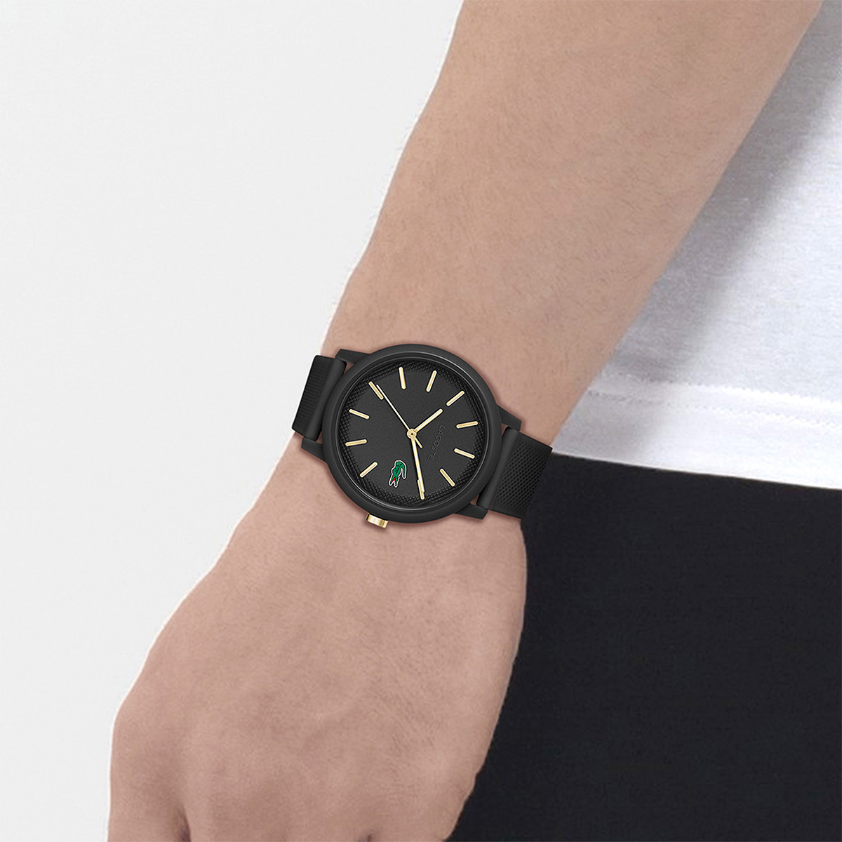 Montre Lacoste 12.12. homme résine bracelet silicone noir
