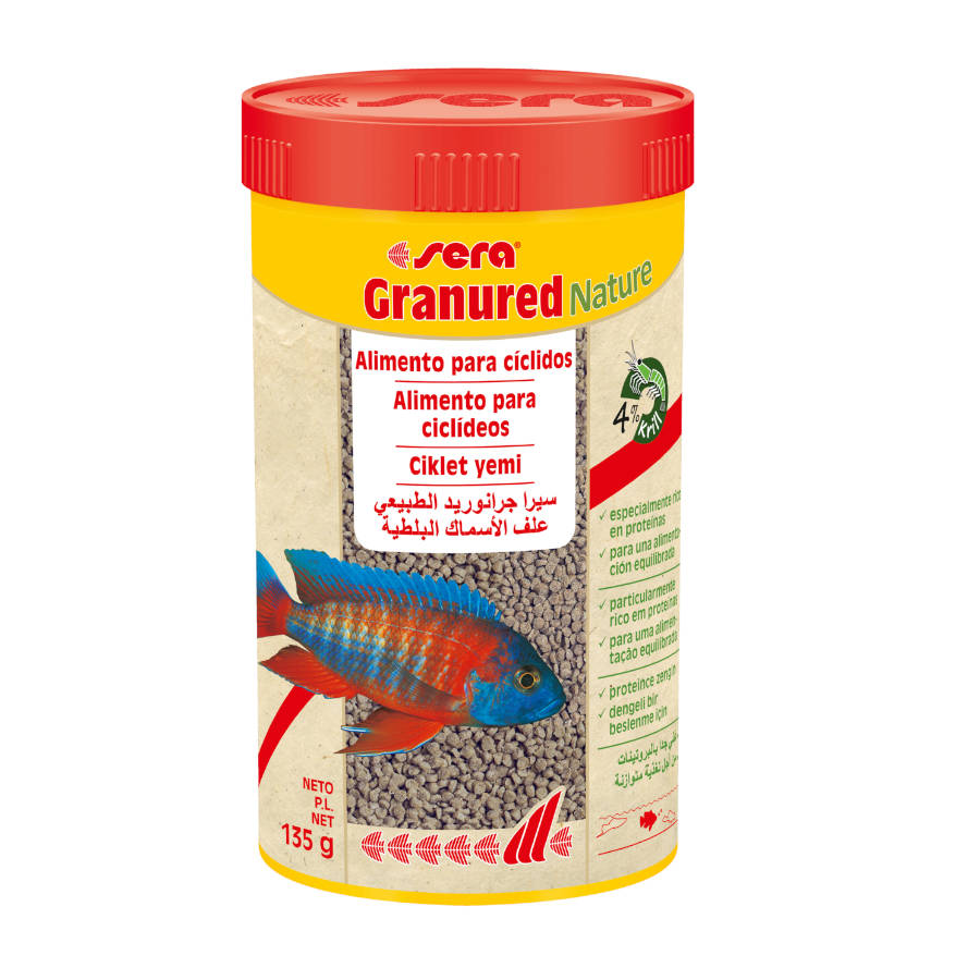 Alimento natural granulado Sera para ciclídeos carnívoros