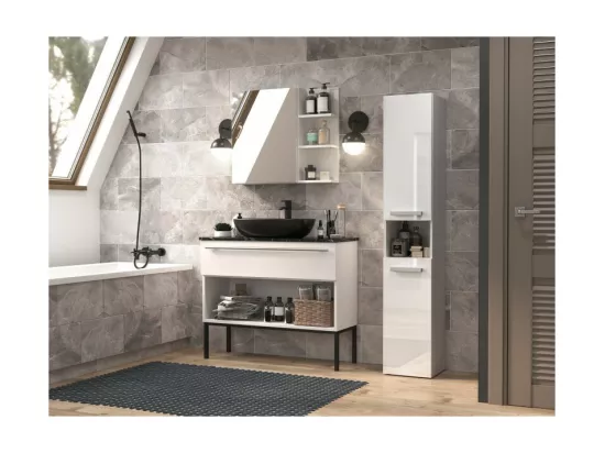Etagère de salle de bains Nel I BLANC BRILLANT