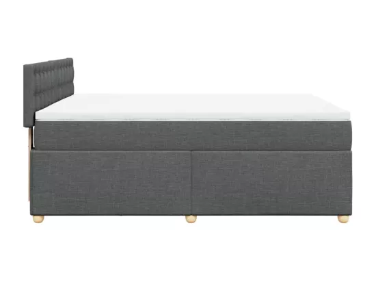 Sommier à lattes de lit avec matelas Gris foncé 140x190cm Tissu