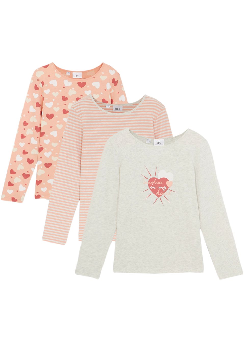 Lot de 3 T-shirts manches longues fille
