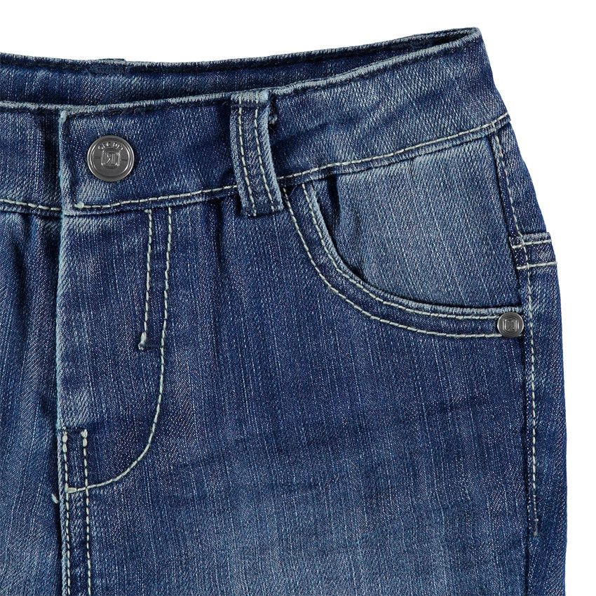 Bermuda en jean used - Bleu moyen