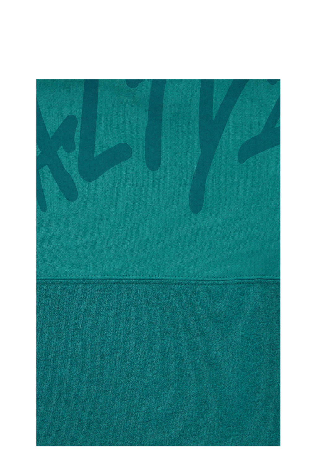Salty Dog sweater met tekst petrol groen