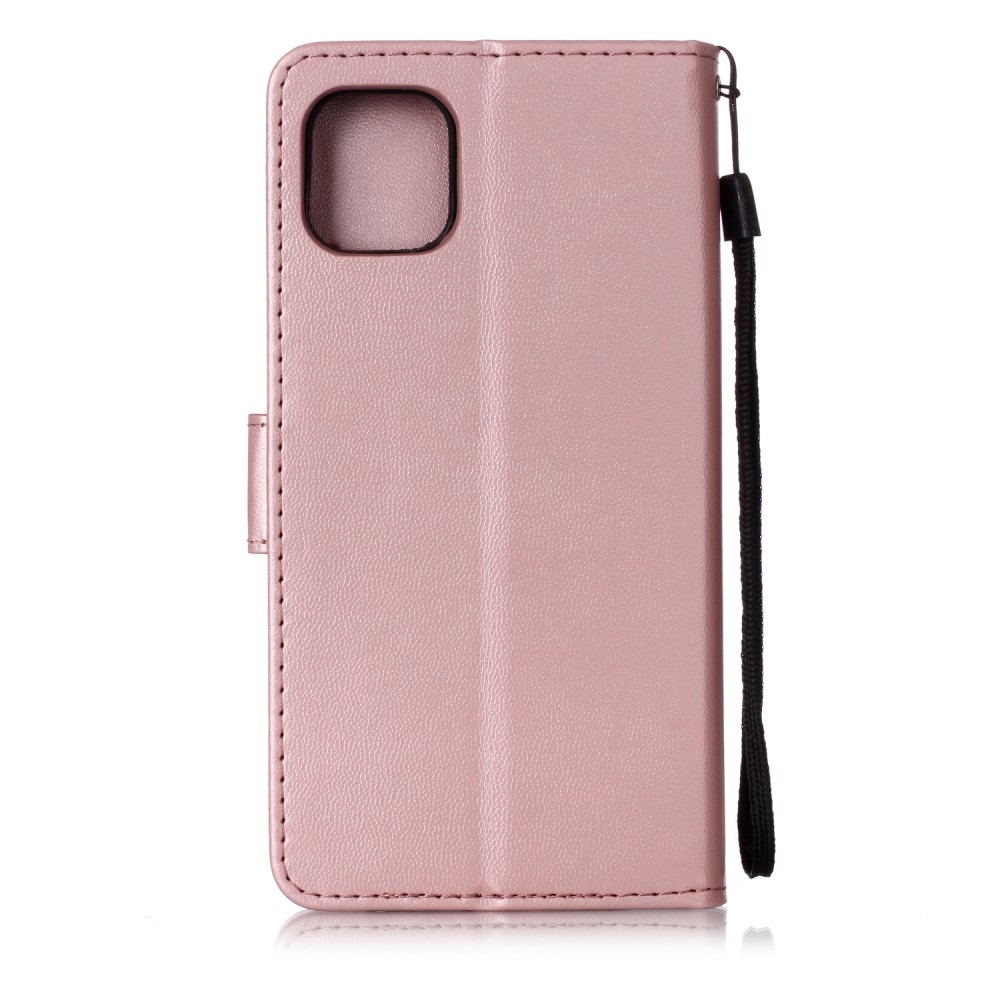 iPhone 11 Leder Tasche Flip Cover mit Kartenfächer - Roségold