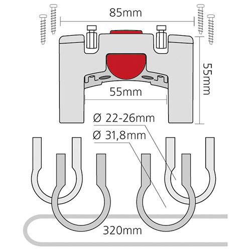 klickfix styrbeslag med oversize clamp