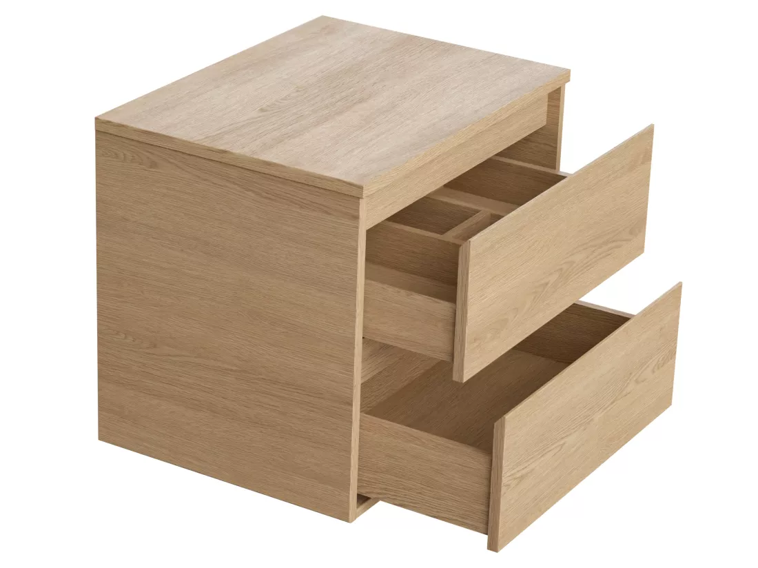 Meuble sous vasque suspendu avec planche - Placage chêne - 60 cm - MILIPAM
