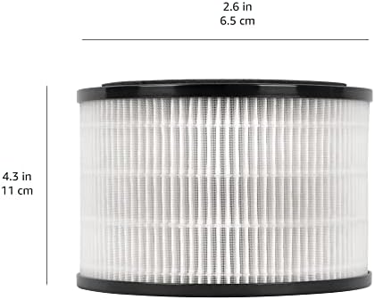 Amazon Basics   Purificateur d'air, Couvre jusqu'à 12 m², Filtres à air True HEPA et au charbon, CADR 100 m²/h, Élimine 99,97 % des allergènes (pollen, poussière, fumée), Prise européenne, Blanc : Cuisine et Maison